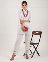 CREAM CUT WORK CO-ORD SET