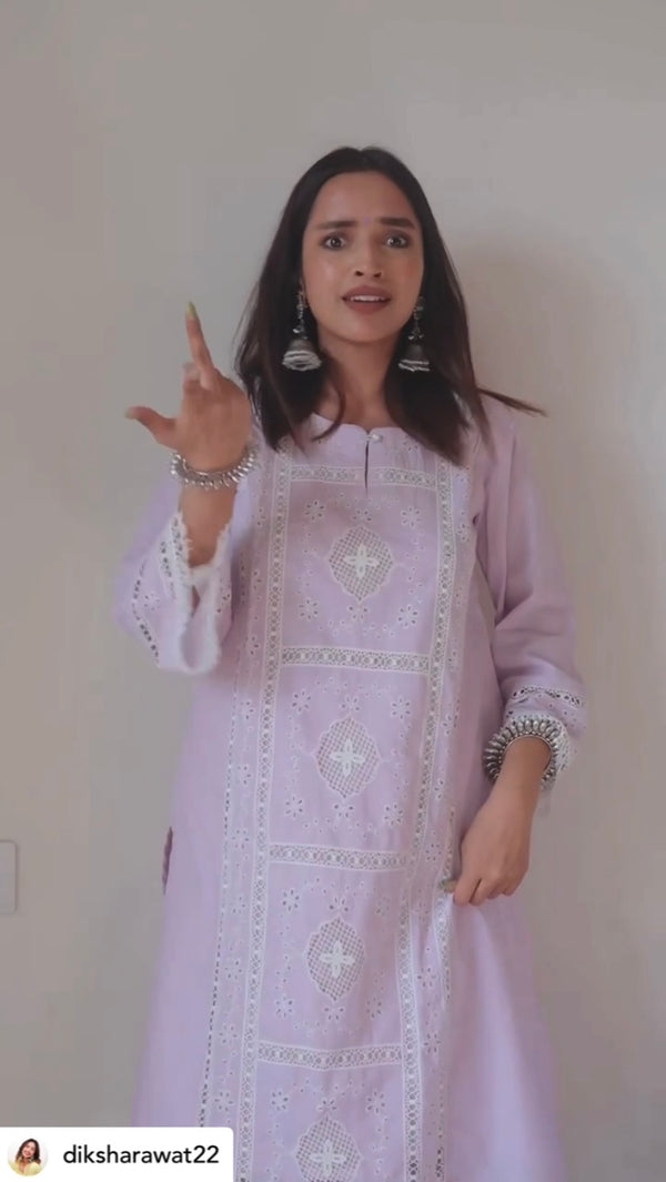 LILAC EMBROIDERED WOMEN'S SUIT SET
